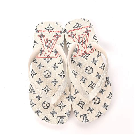 Louis Vuitton Rubber Molitor Thong Sandals 7 White